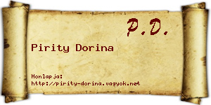 Pirity Dorina névjegykártya